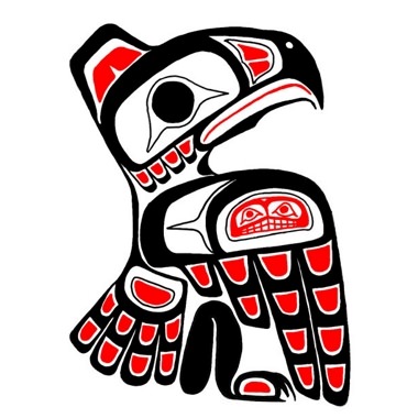 Sitting Haida Eagle Raven Tattoo Design