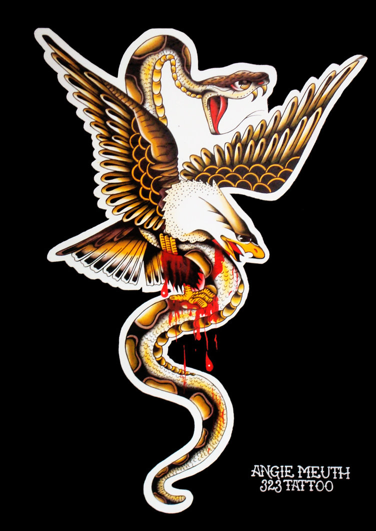 Snake vs. Eagle Tattoo Design by angiethepirate on DeviantArt