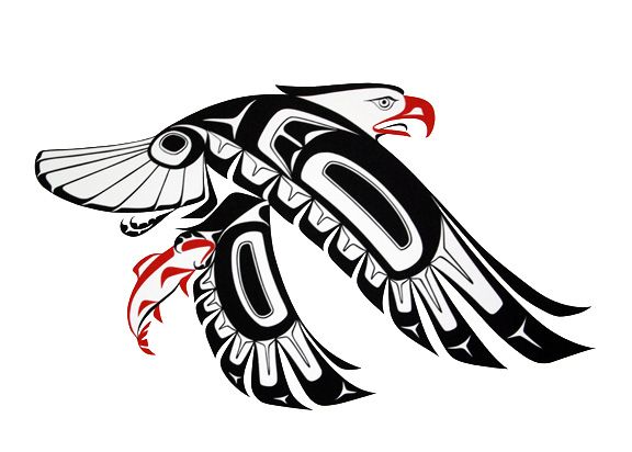 Soaring Haida Eagle Tattoo Clipart