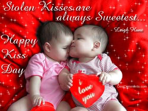 Stolen kisses are always sweetest happy kiss day glitter