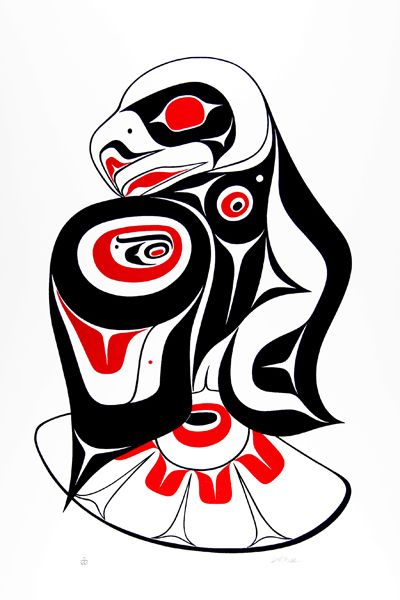 Very Unique Haida Eagle Tattoo Design For Sleeve