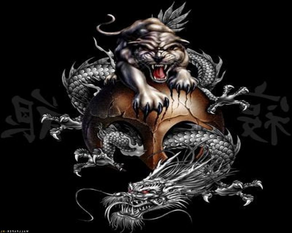 Wonderful Japanese Tiger & Dragon Tatto Design