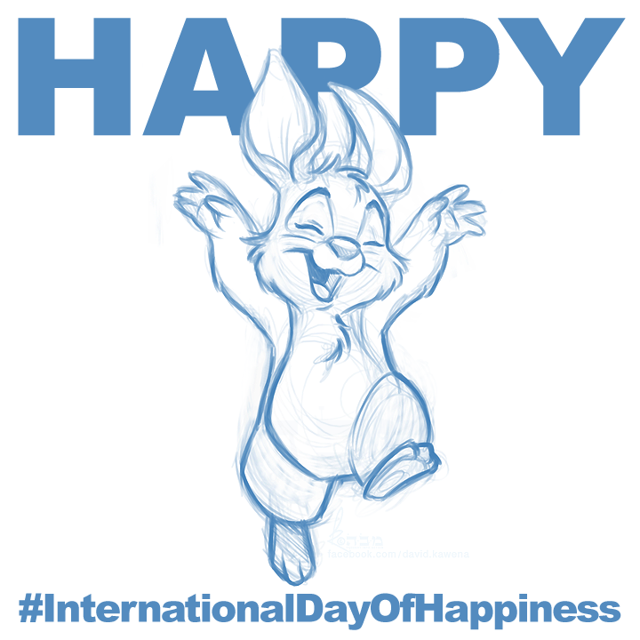 happy International Day of Happiness happy bunny