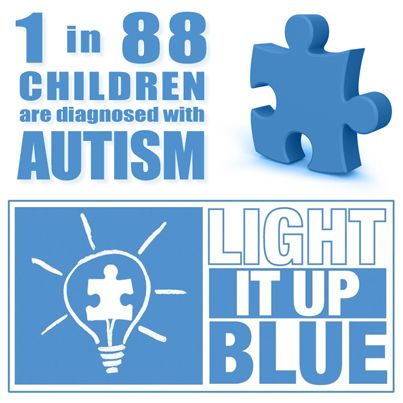 1 in 88 children are diagnosed with autism light it up blue World Autism Awareness Day