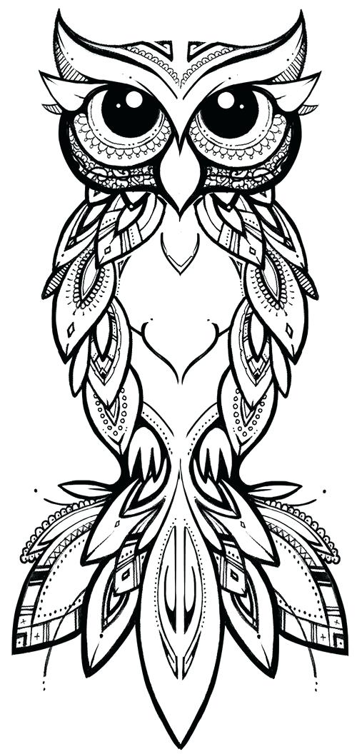 Amazing Black Tribal Owl Tattoo Design