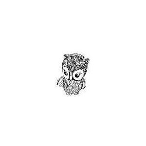 Black Ink Little Baby Owl Tattoo Sketch