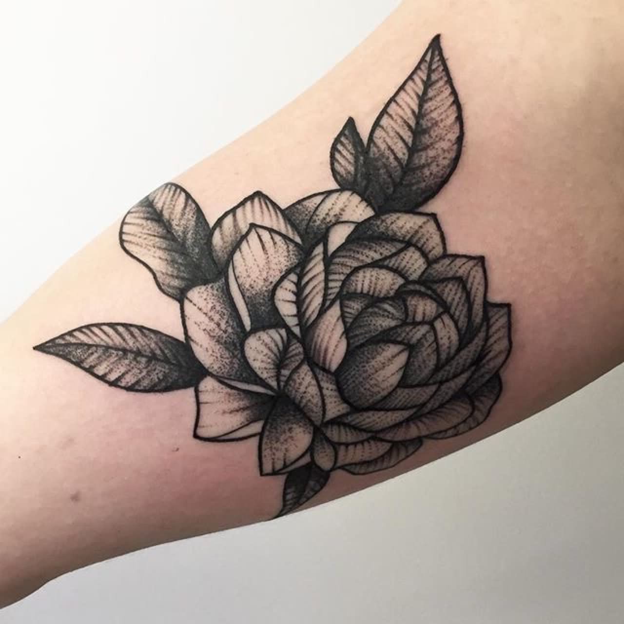 Black Rose Tattoo On Arm By Rebecca Vincent