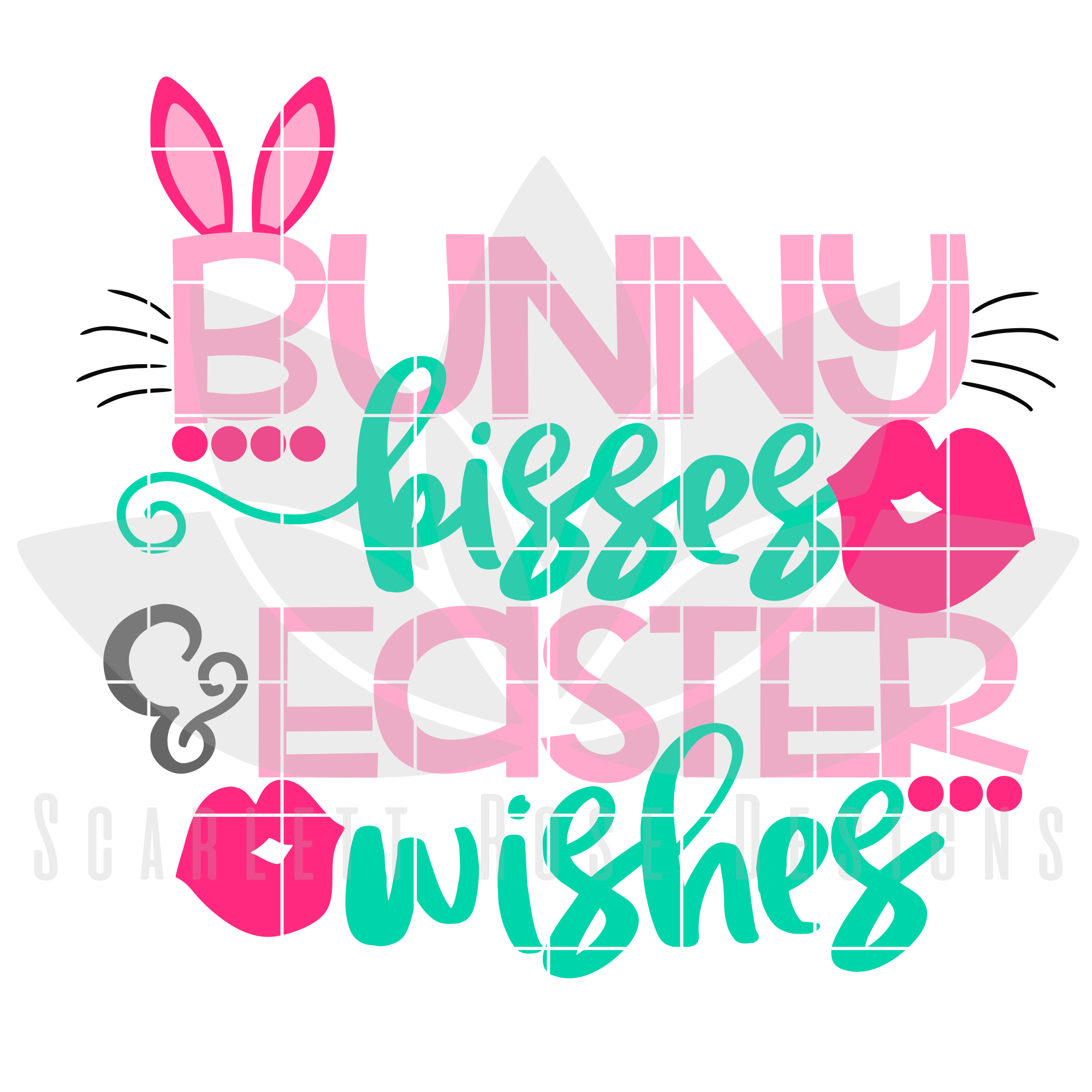 Bunny kisses easter wishes