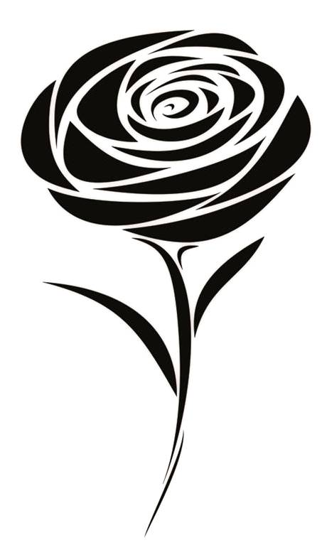 Cool Black Tribal Rose Tattoo Design