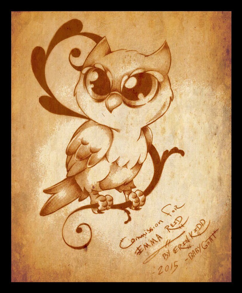 Cute Little Baby Owl Sitting On Branch tattoo Design By Baby-Goat on DeviantArt