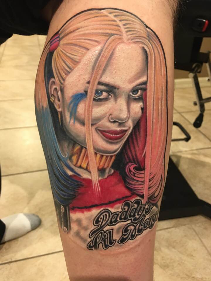 Harley Quinn Tattoo On Bicep By Zak Schulte