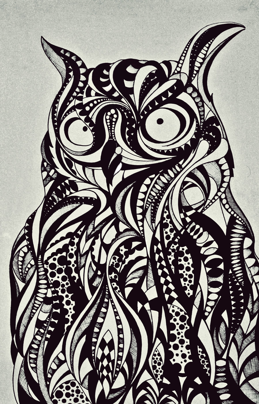 Maori Tribal Owl Tattoo Design