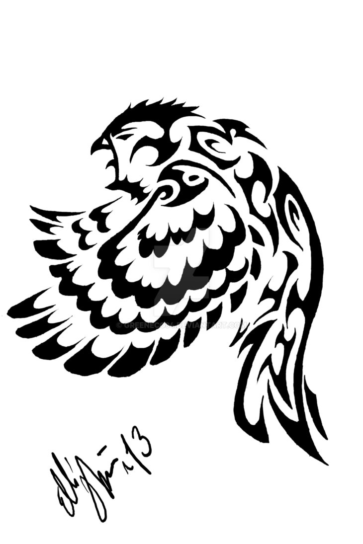 Tribal Owl Tattoo Design by GreenEco94