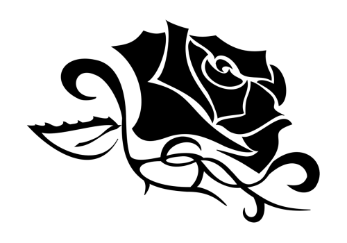 Unique Black Tribal Rose Tattoo Design