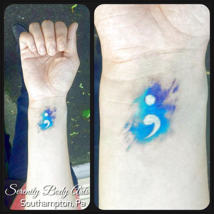 Beautiful Colorful Semicolon Tattoo On Wrist
