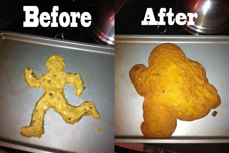 Before and after funny food