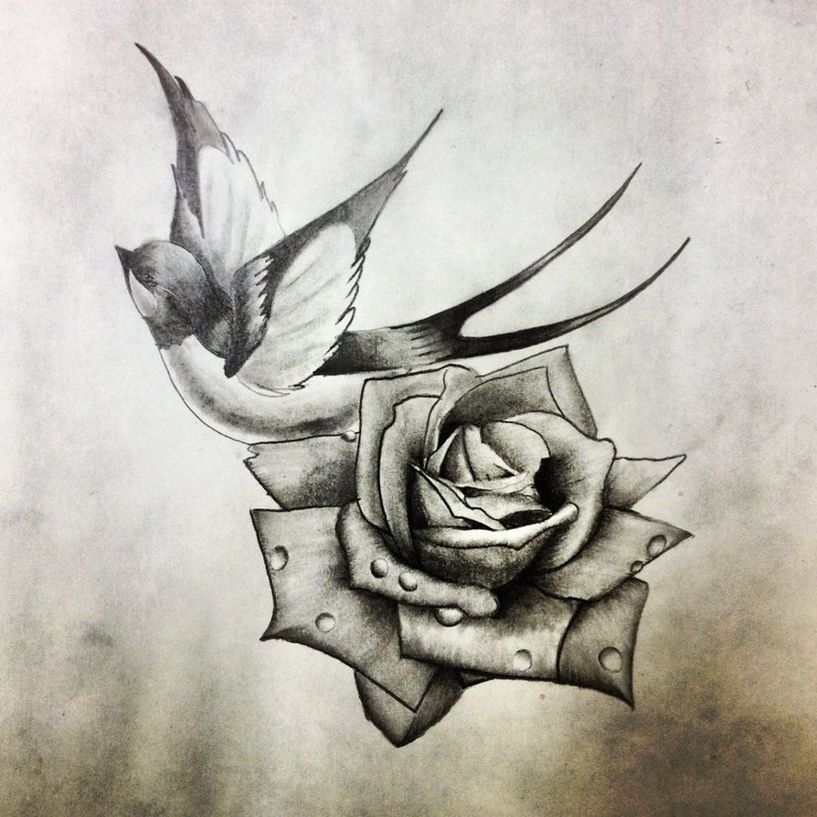 51+ Excellent Rose & Swallow Tattoos & Designs With Meanings
