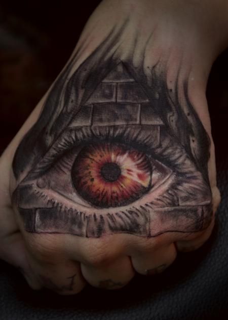 Eye Of Horus Illuminati Tattoo On Hand