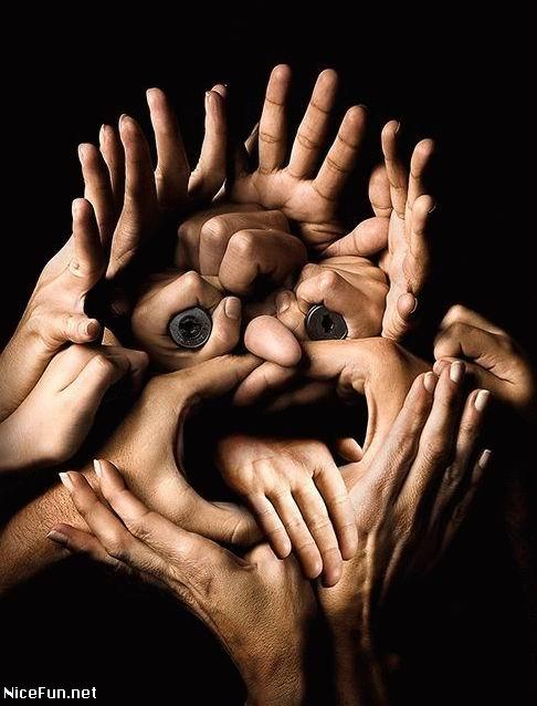 Face Of Hands Funny Art