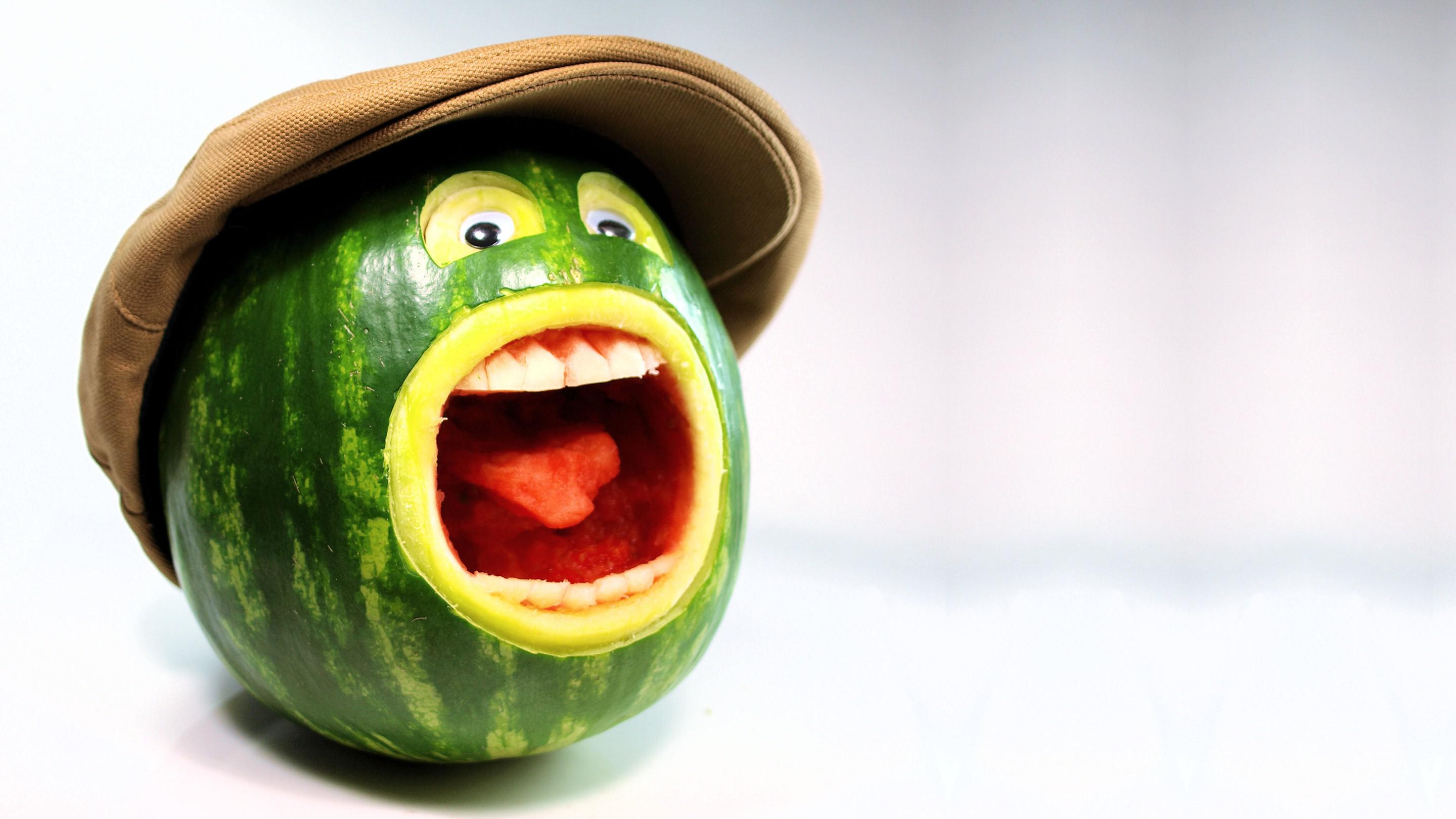 Funny watermelon face picture