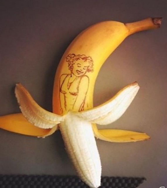 Girl Painting On Banana Funny Art