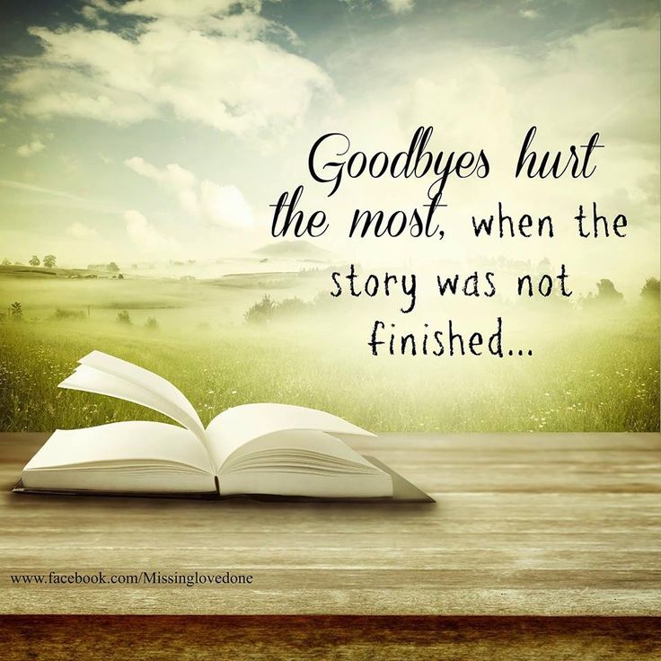 Goodbyes hurt the most, when the story was not finished