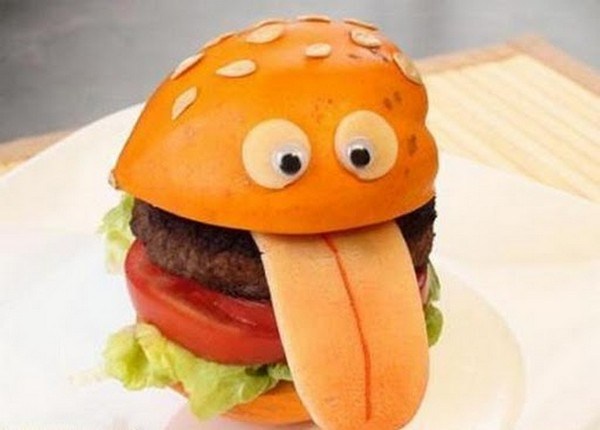 Smiling burger funny food picture