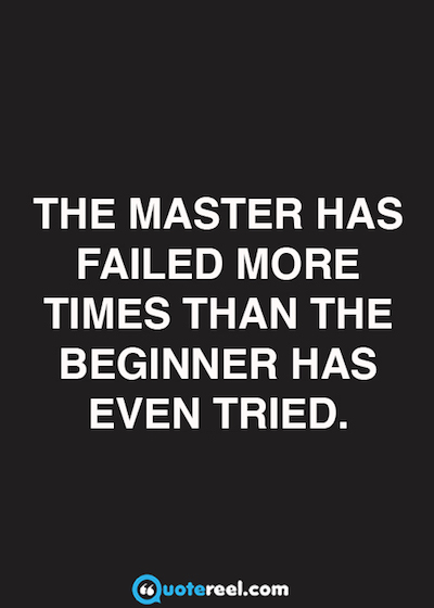 The master has failed more times than the beginner has even tried
