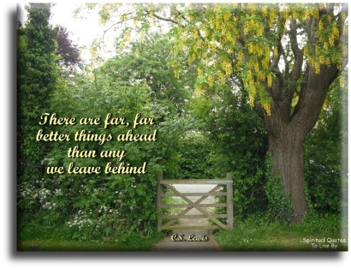 There are far far better things ahead than any we leave behind. C. S. Lewis