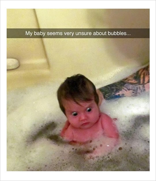 baby taking bath funny picture