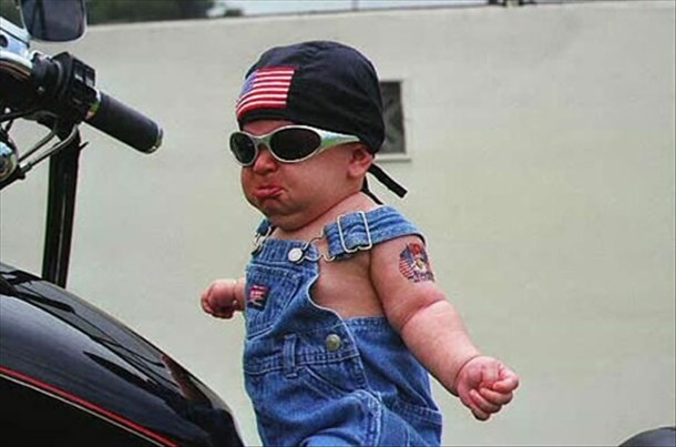 funny biker kid picture