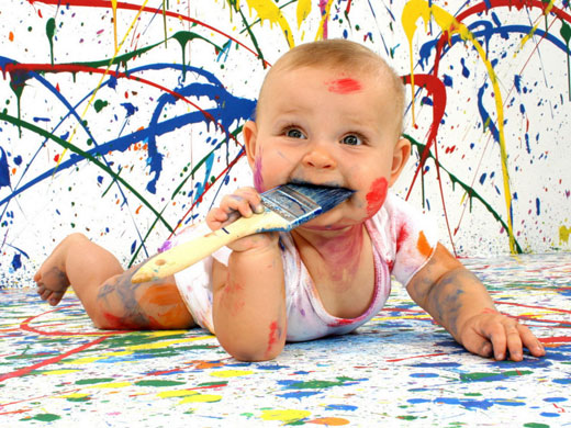 funny painter kid picture