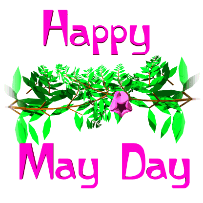 happy May Day blooming flowers animated ecard