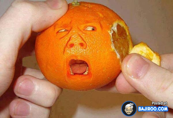 orange face funny food