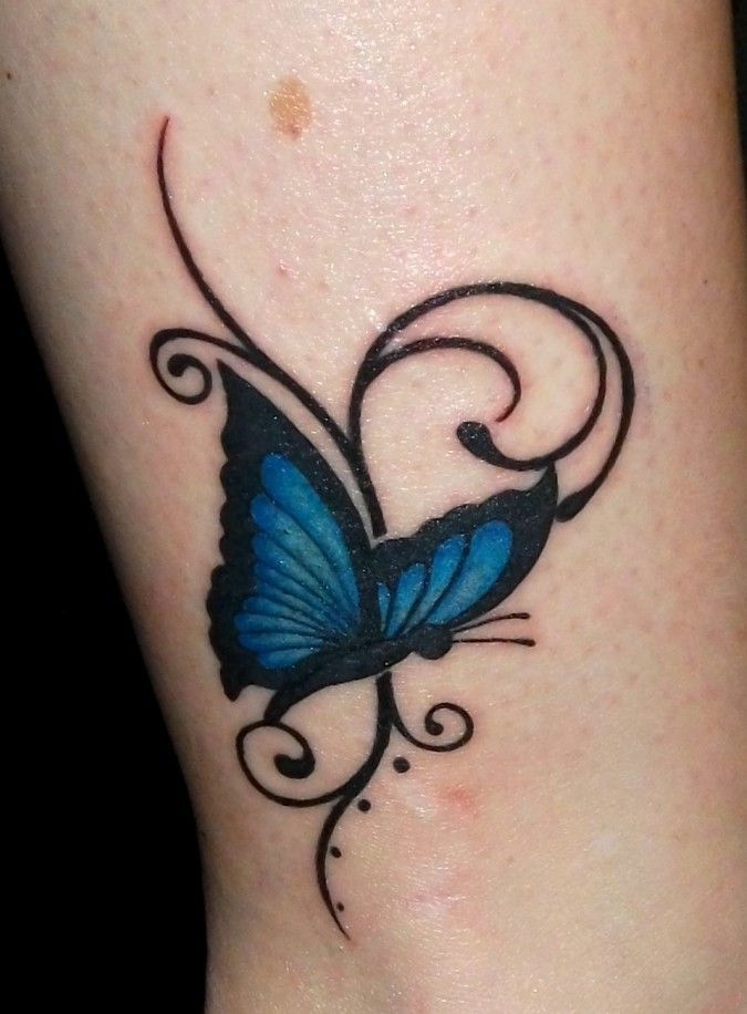 Blue butterfly tattoo design
