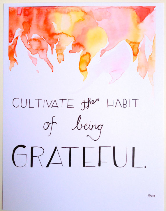 Cultivate the habit of being grateful.