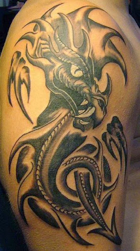 Dragon tattoo design on body