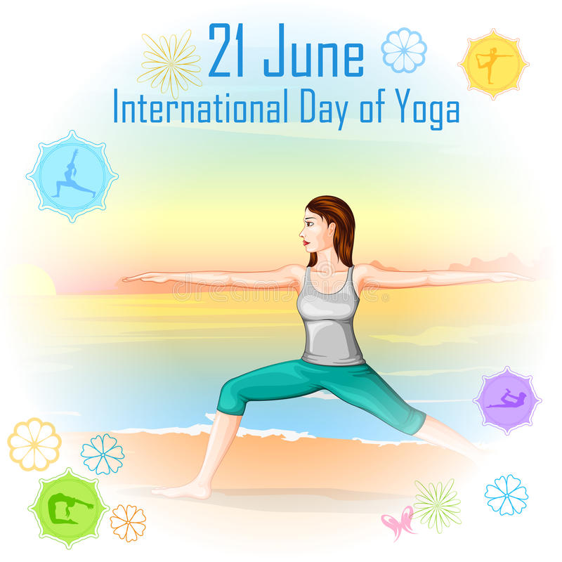 21 june International day of yoga illustration of yoga pose