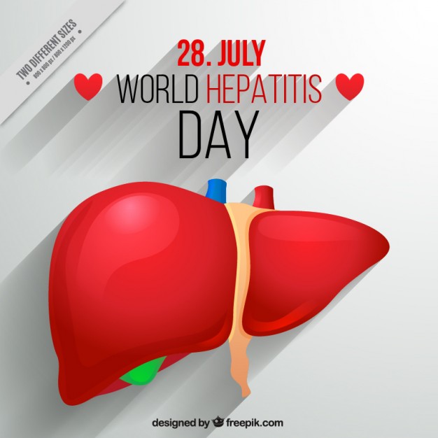 28 july World Hepatitis Day heart illustration