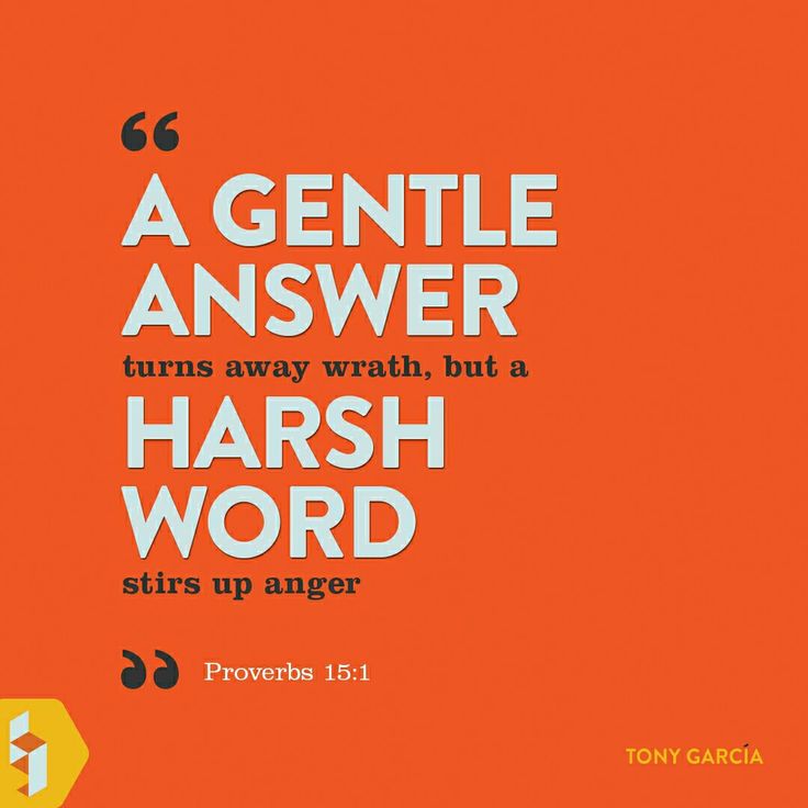 A gentle answer turns away wrath, but a harsh word stirs up anger.