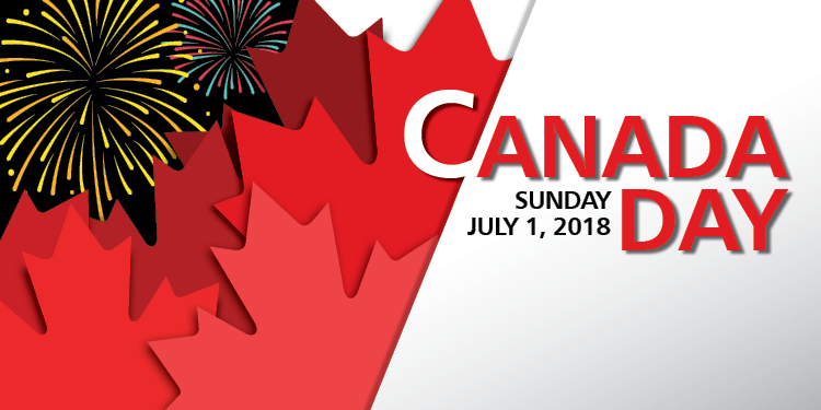 Canada Day sunday july 1, 2018