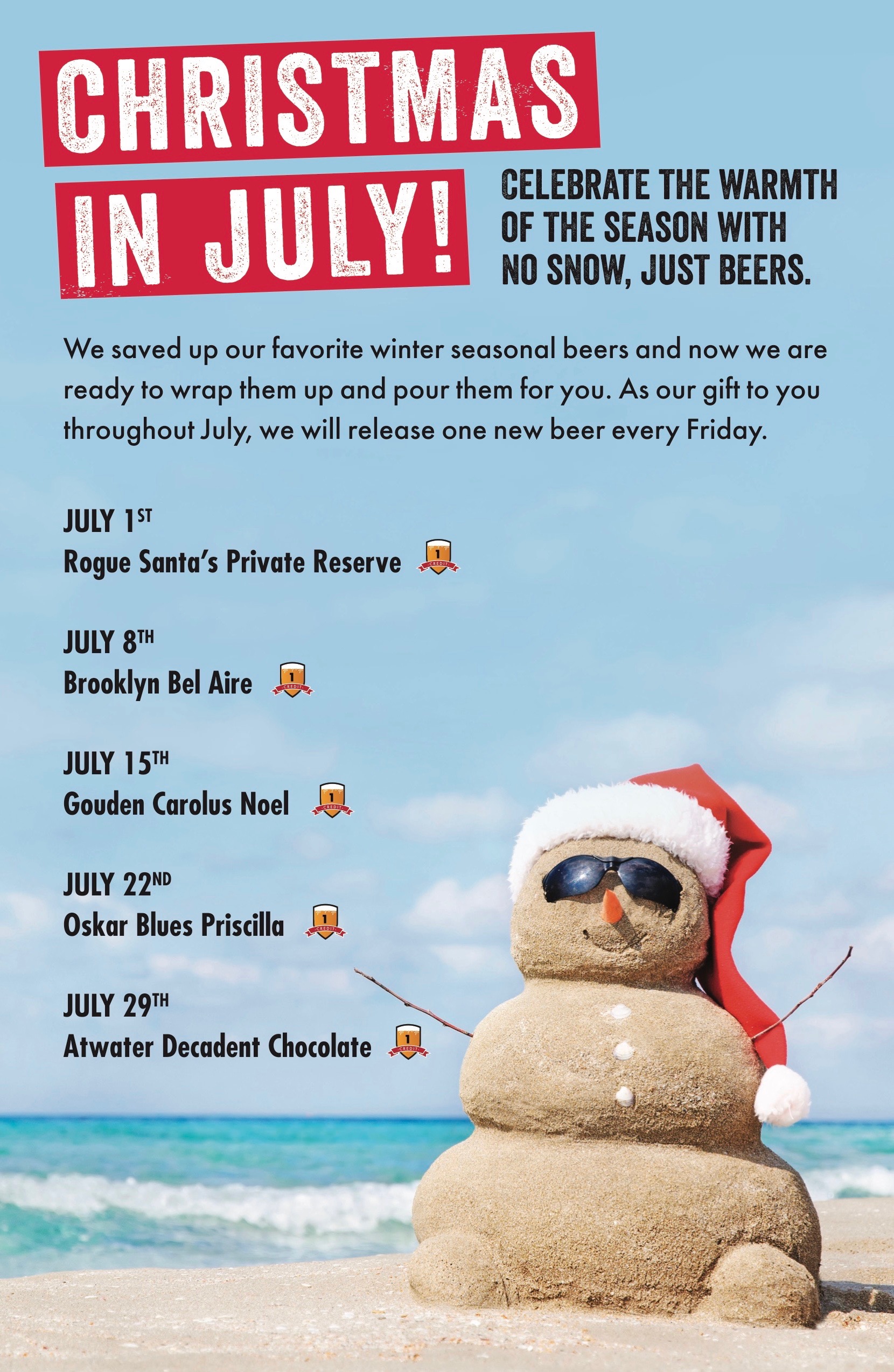 Christmas in July celebrate the warmth of the season with no snow, just beers