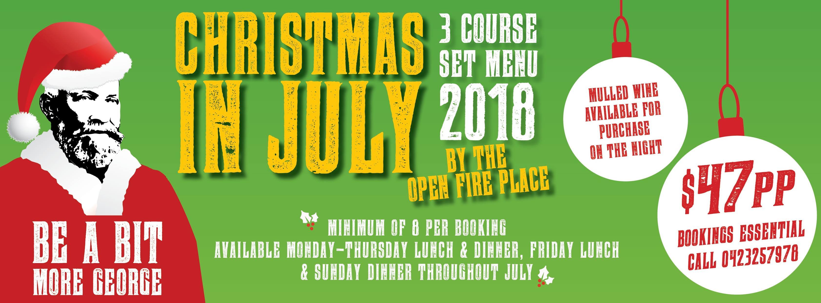 Christmas in july 2018 by the open fire place