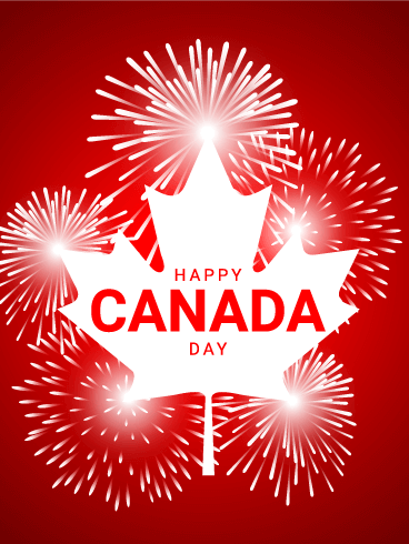 Happy Canada day maple leaf card