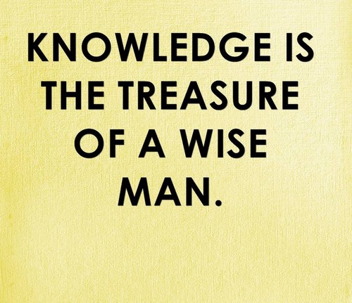 Knowledge is the treasure of a wise man
