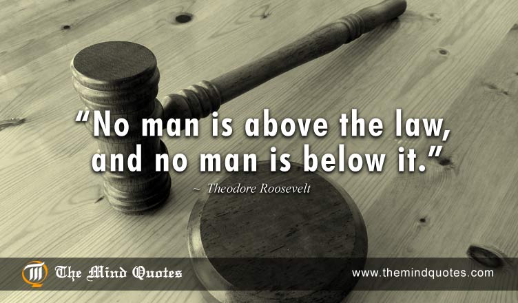 No man is above the law and no man is below it – Theodore Roosevelt