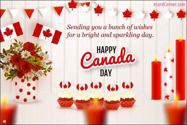 Sending you a bunch of wishes for a bright and sparkling day. happy Canada day