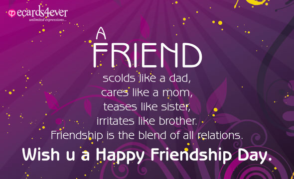 friendship is the blend of all relations wish you a happy friendship day
