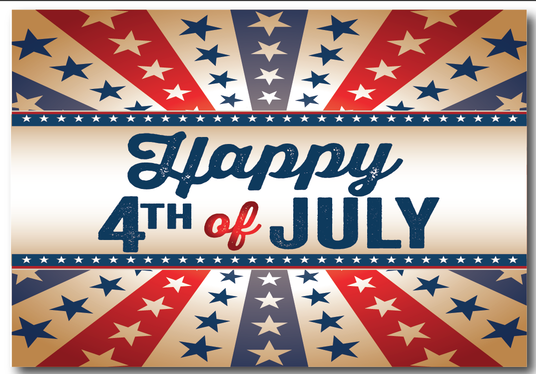 happy 4th of july patriotic greeting card