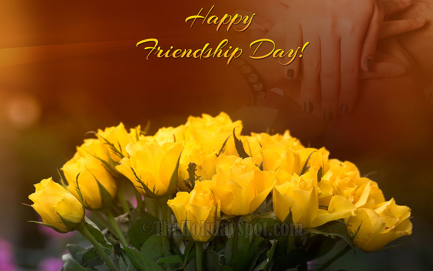 happy friendship day bouquet of yellow rose flowers